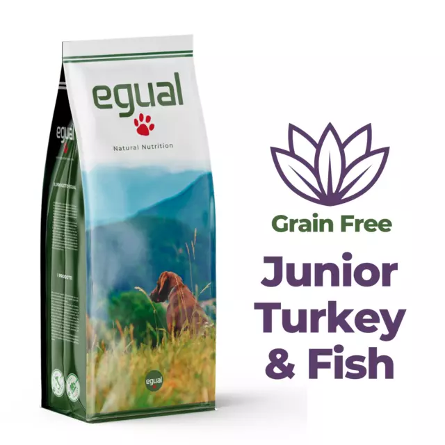 Grain Free EGUAL JUNIOR TURCKEY & FISH FORMULATO SENZA CEREALI CON OMEGA 3 15Kg