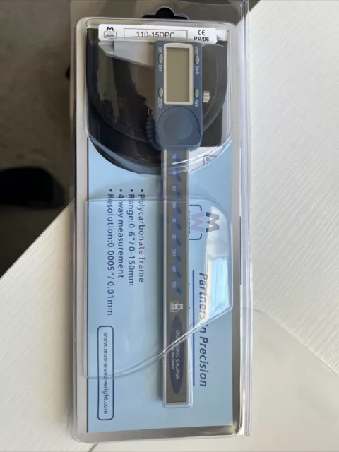 Moore & Wright Digital Vernier Caliper With Fraction 0-6" 0-150MM MW110-15DFC