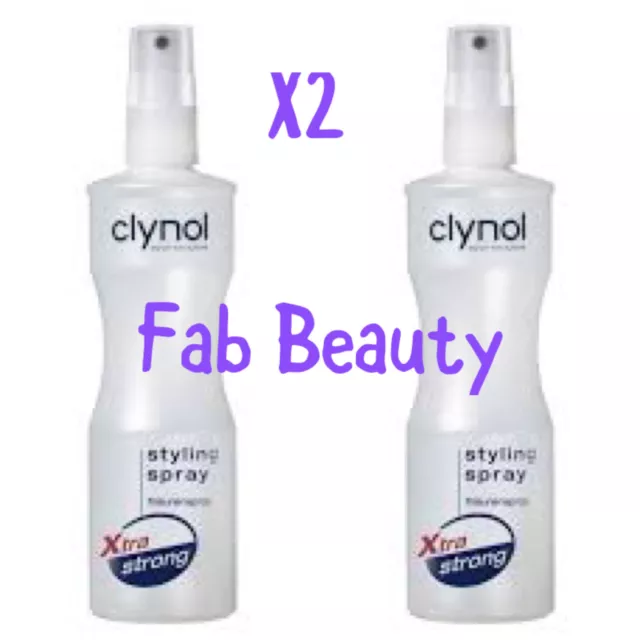 X2 Clynol Styling Spray Frisuren 250ML-25% EXTRA-OFFICIAL STOCKISTS-TWIN PACK