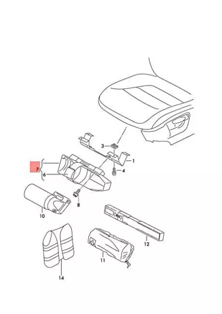 Neu Vw Amarok Caddy Halter Für Feuerlöscher 7P0882607 Original