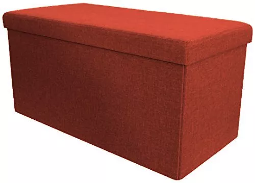 Pouf Pouff Contenitore Panca Poggiapiedi in Tessuto 76x38x38 Grande cm 5 Colori