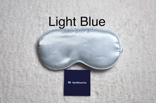 Máscara para dormir seda color azul claro de ByeBlueLite