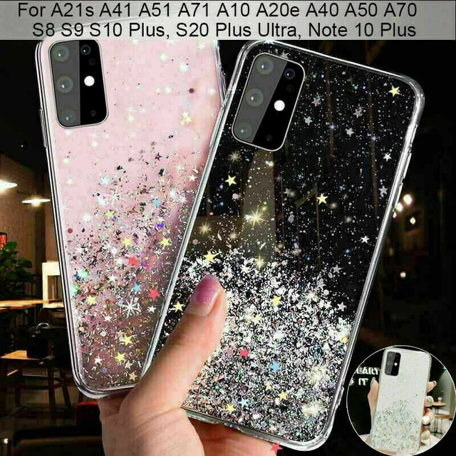For Samsung S23 S22 S21 FE A54 A14 A53 Sparkling Shockproof TPU Soft Phone Case