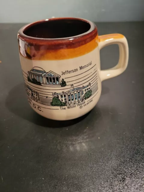 Silberne Vintage Mug   Washington DC  Landmarks  U.S Capital Bldg White House 2