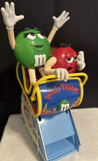 Vintage M&M's Candy Dispenser WILD THING Roller Coaster Ride Green Red M & Ms