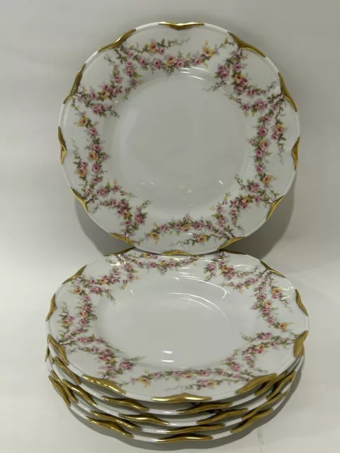 6 Theodore Haviland New York Varenne Rose Bread Dessert Plates 6-1/2" 6.5” SET 1