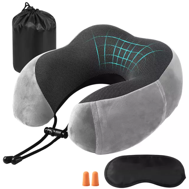 U-Shaped Memory Foam Travel Pillow Rebound Neck Support Head Rest Airplane Sleep