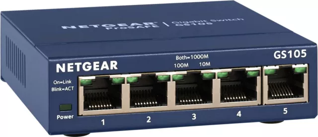 NETGEAR  Prosafe 5-Port Gigabit Switch GS105 V5 Ethernet Switch