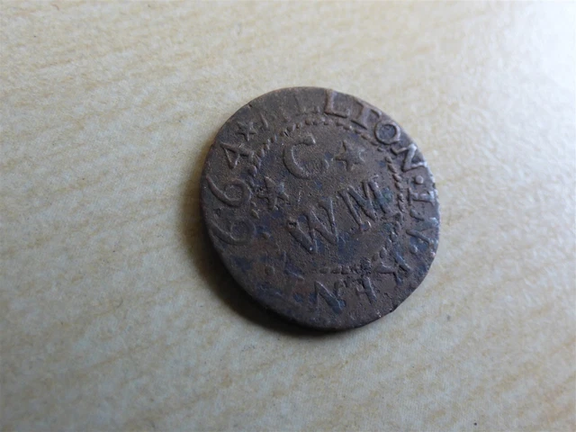 C W M Milton In Kent 1664 Farthing Token Milton Next Sittingbourne (myrefn10702)