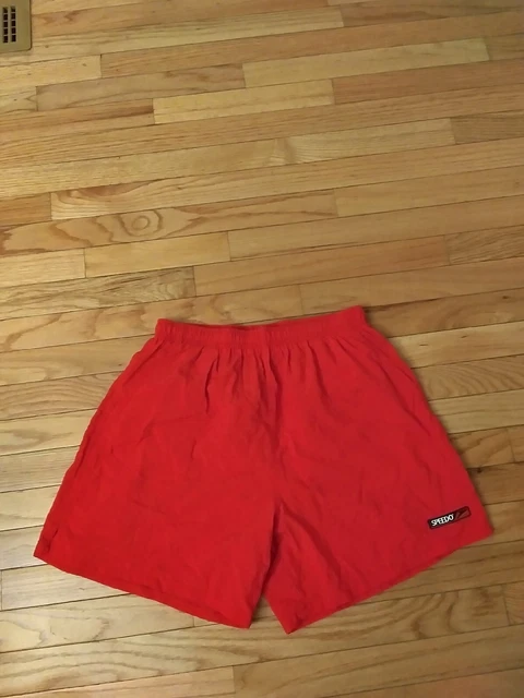Speedo Vintage 1990s Men's Red Swim Trunks Size L