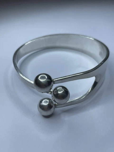 Bracelet Moderniste Signé Qplus - Plaqué Argent, Années 60/70 - Occasion Vintage