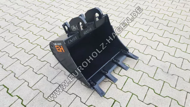 EH Tieflöffel passend für CW05 600 mm Baggerlöffel Baggerschaufel 60 cm 2-3 t