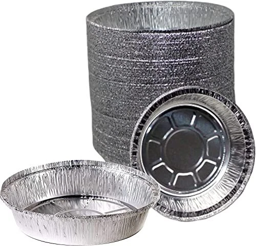 (500 Pack) - 7 Inch Disposable Round Aluminum Foil Take-Out Pans - Disposable