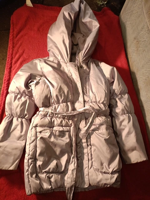 Gap Kids Silver Girls Thick Padded Hooded Winter Warm Coat. Age 10-11 yrs.