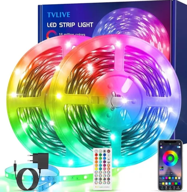 HOVVIDA LED Strip, Bluetooth LED Streifen RGB 5050 12V, Wird von