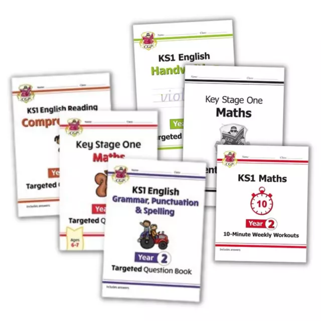 Year 2 Maths and English Home Learning Workbook Bundle for 6 to 7 KS1