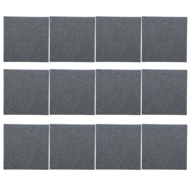 (gris Foncé Autocollant)Lot De 12 Panneaux Acoustiques Multi-usages 12 X 12
