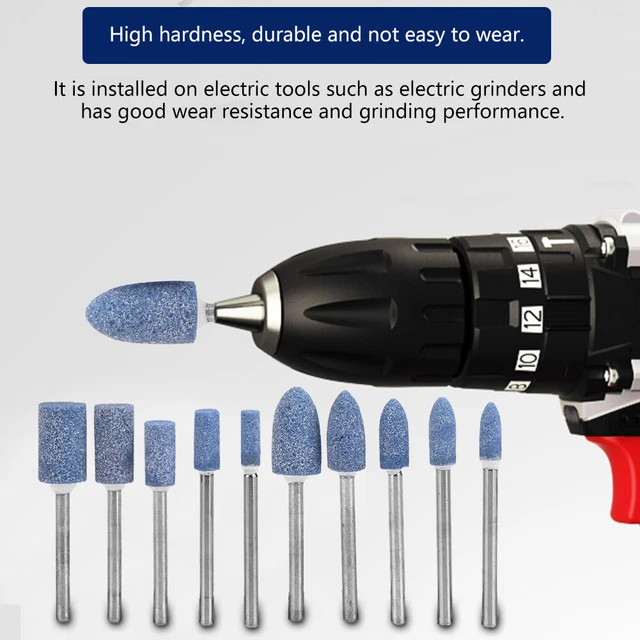 100x Polishing Stone Head Grinding Wheel Burr Bit For Grinder Blue Shank Dia 3mm