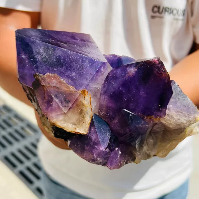 3.4LB Natural Amethyst geode quartz cluster crystal specimen Healing AA199