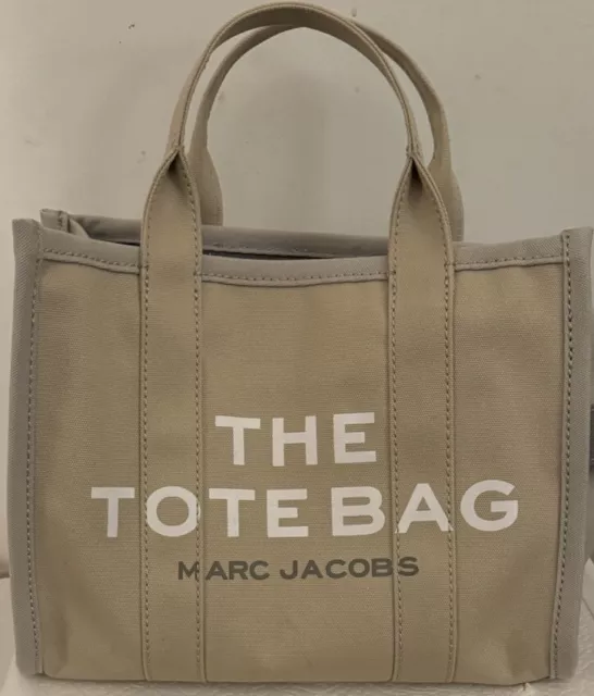 MARC JACOBS THE Medium Tote Beige Canvas Bag Crossbody Detachable ...