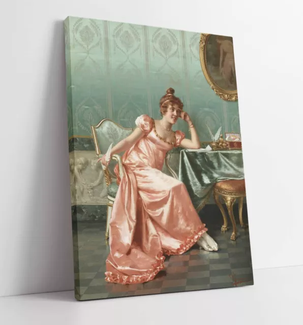 Vittorio Reggianini, Composing A Letter -Canvas Wall Art Artwork Print