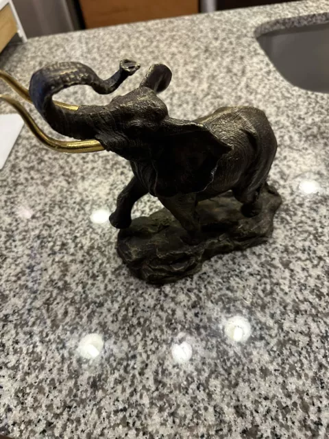 1991 Franklin Mint ~ Giant of the Serengeti ~ Bronze African Elephant Sculpture