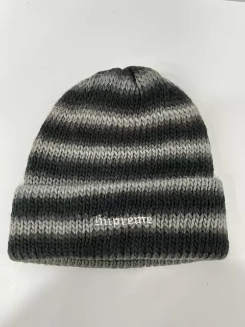 SUPREME Ombre Stripe Beanie Black gray One Size FW22 Winter Collection New