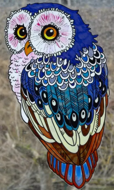 Wicoart Window Color Sticker Cling Decal Vitrail Colorfull Owl