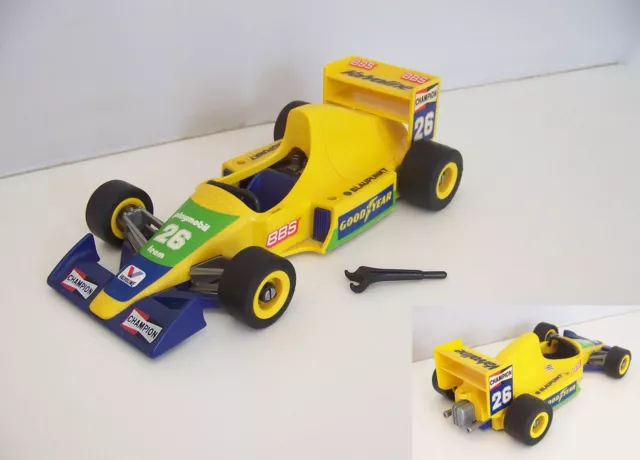 PLAYMOBIL (S529) RACING - Voiture de Course Formule 1 Jaune & Bleu 3603