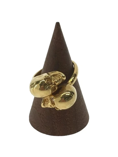 Alexander McQueen Double skull ring gold-tone for women size US 5 Alexander McQueen Double skull ring gold-tone for women size US 5