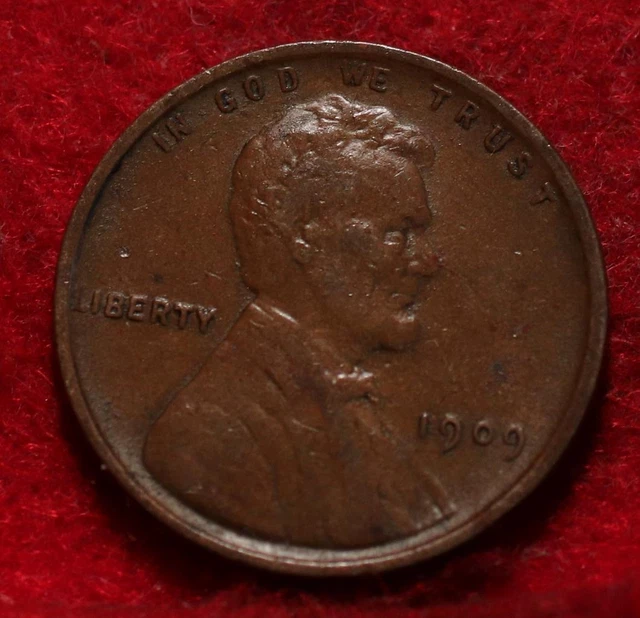 1909 VDB Philadelphia Mint Copper Lincoln Wheat Cent