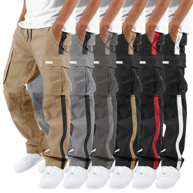 Men's Casual Joggers Pants Sweatpants Cargo Combat Loose Active Sports Trousers