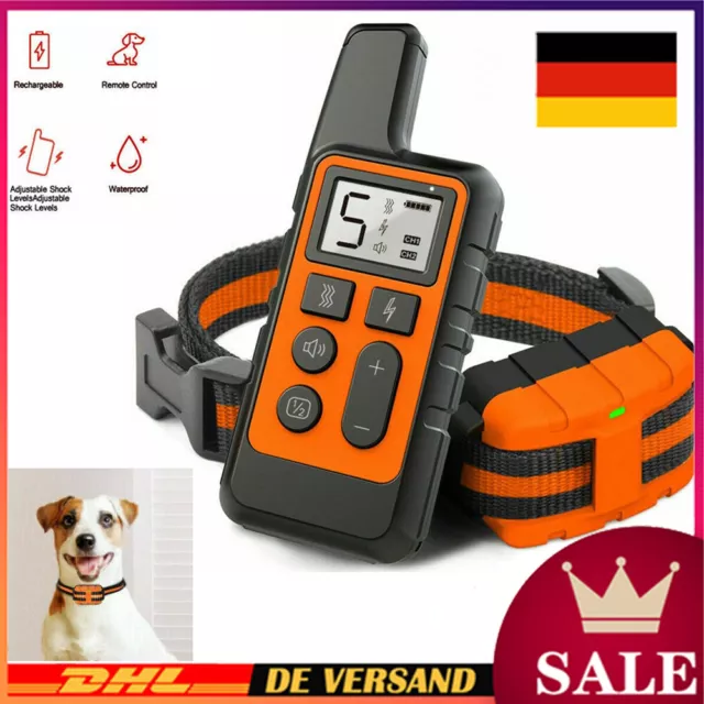 Electric Shock Anti Bark Remote Control Dog Training Collar USB Rechargeable DE