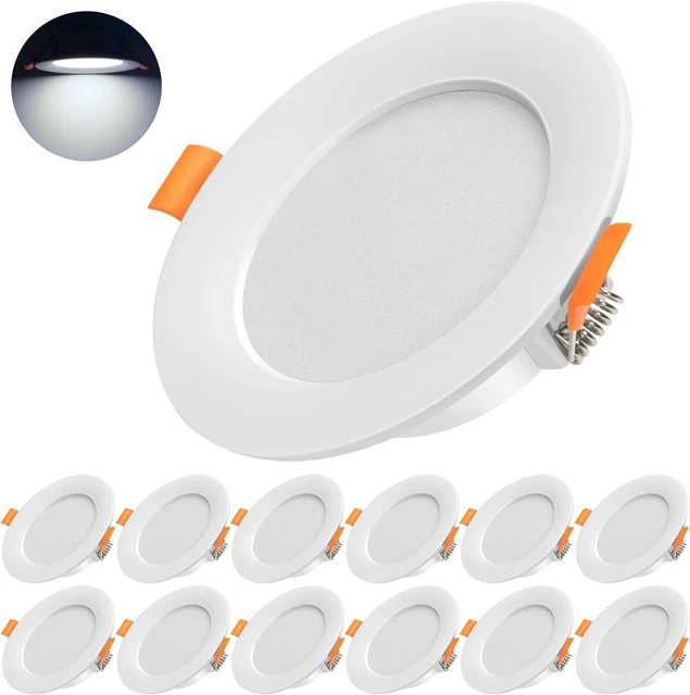 Faretto incasso tondo bianco led per cartongesso 9w 3000k - 8F64