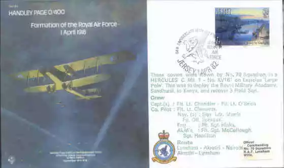 RAF cover Handley Page WWI RAF Bomber Hercules flown B4a