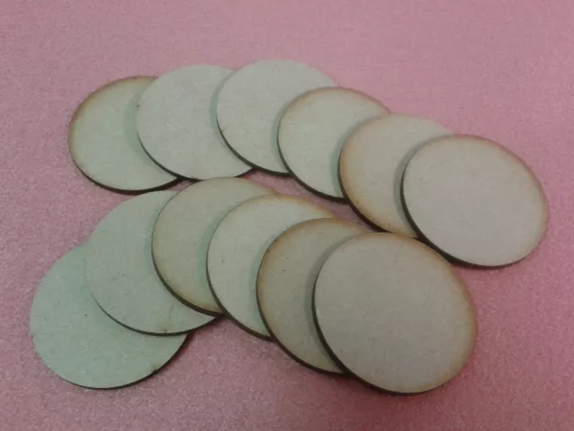 Pack of 10 Laser Cut 3 or 4mm Thick MDF Wooden Circles Discs Sizes 80 -> 200mm