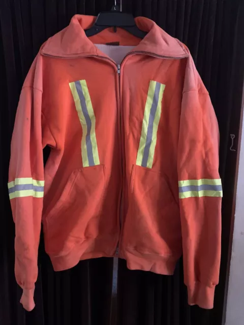 Amtrak Railroad Employee Safety Thermal Hoodie Jacket Rare Size Large