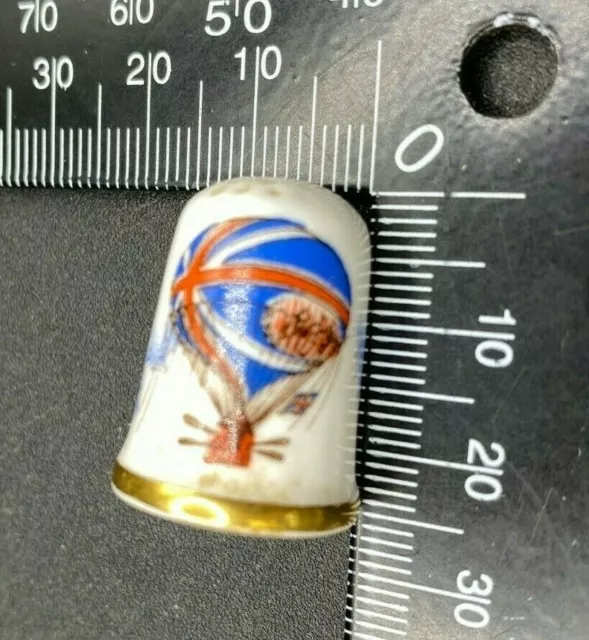 100 Years of Ballooning 1783-1983 by Caverswall England FINE BONE CHINA THIMBLE