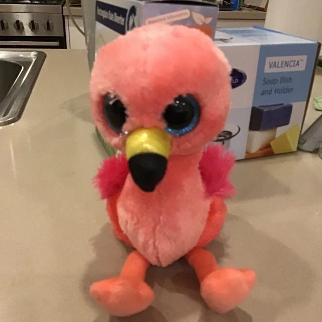 Ty Beanie Boos Gilda Flamingo Pink Bird Silk Plush Soft Toy Stuffed Animal Kids