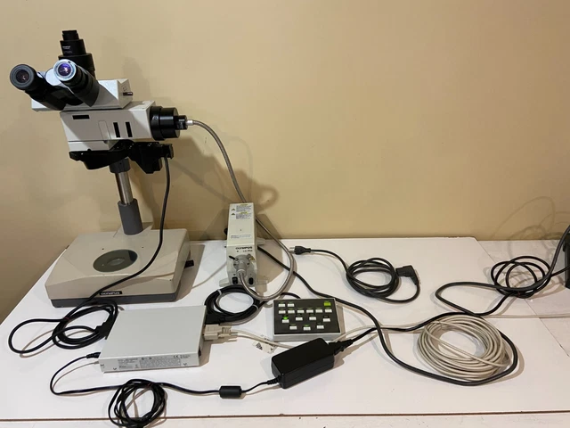 Olympus BXFM Measurement Microscope with Motorized Nosepiece and Camera Ready