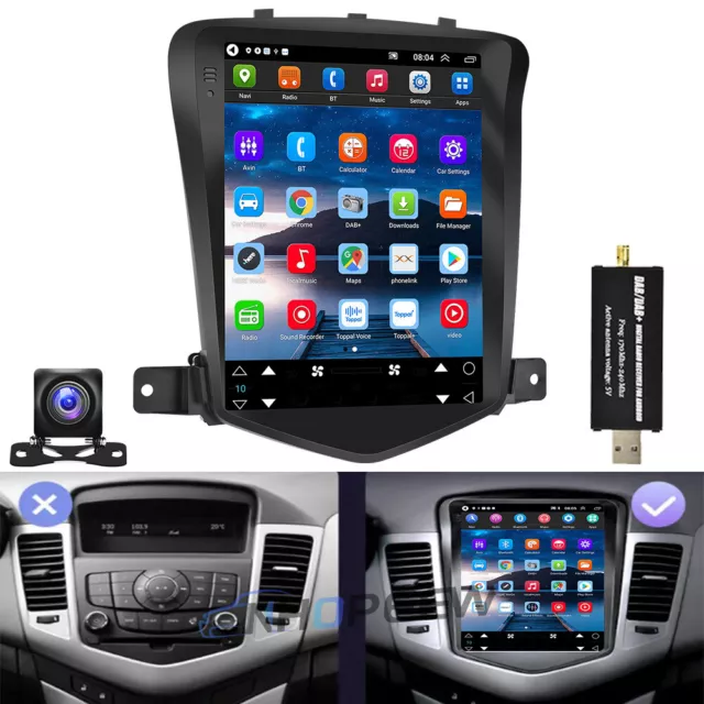 9.7" Android 13 Autoradio GPS NAVI WIFI SWC DAB+ Für Chevrolet Cruze 2009-2014