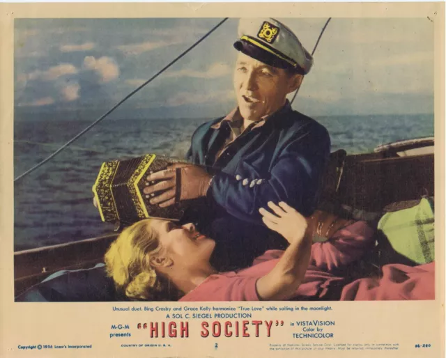 HIGH SOCIETY Original US Lobby card 2 Bing Crosby Grace Kelly True Love