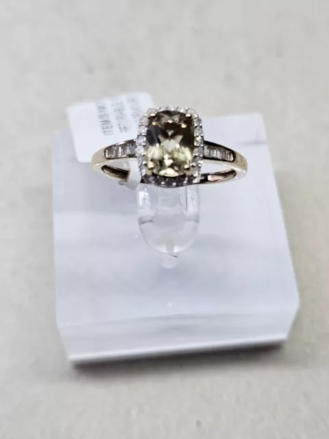 9ct Gold Turkizite & Diamond Cluster Ring Size O½ (2.35g)