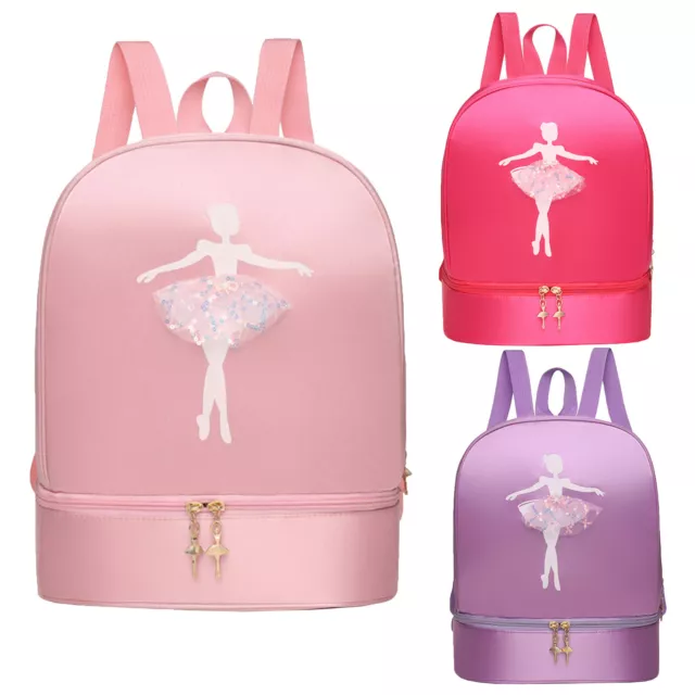 Girls Stylish Double Shoulder Dance Storage,Backpack Latin Ballet Bag Cute Gift