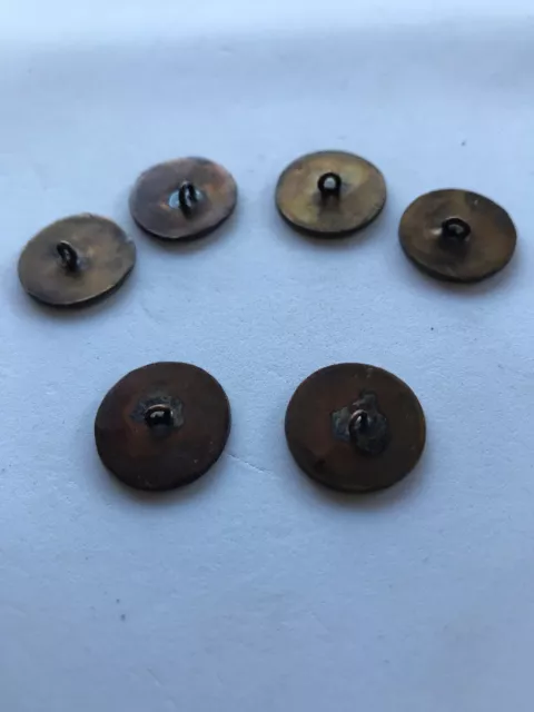 6 Vintage Mexican Handmade Copper & Brass Shank Buttons Crafts Artisan 2 Designs 3