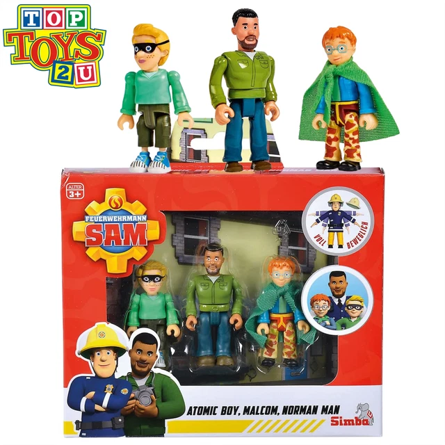 FIREMAN SAM - Set of 3 Articulated Figures - 7.5cm £11.95 - PicClick UK