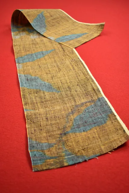 Vintage Japanese Kimono Fabric Silk Antique Boro Kusakizome Woven 35.8"/TE76/35