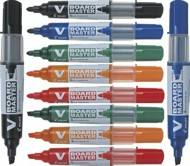 Pilot V Board Master Whiteboard Marker Pens Bullet Tip Chisel Tip