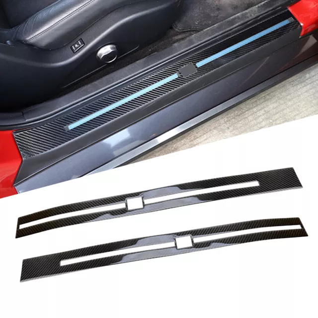 2x Red Door Sill Plate Guard Protector Cover Fit For Nissan GTR R35 2007-19