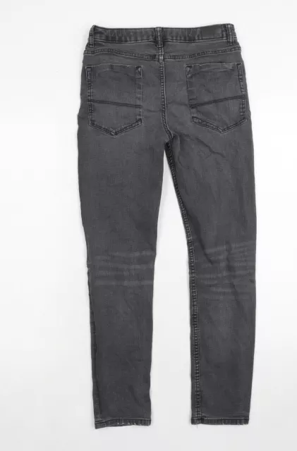 Jeans skinny grigi cotone River Island da ragazzo taglia 12 anni cerniera normale - effetto invecchiato 2